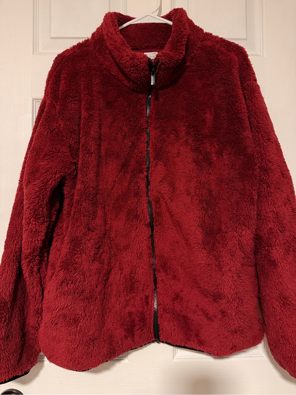 PINK Victoria's Secret Plush Zip-Up Jacket - Burgundy